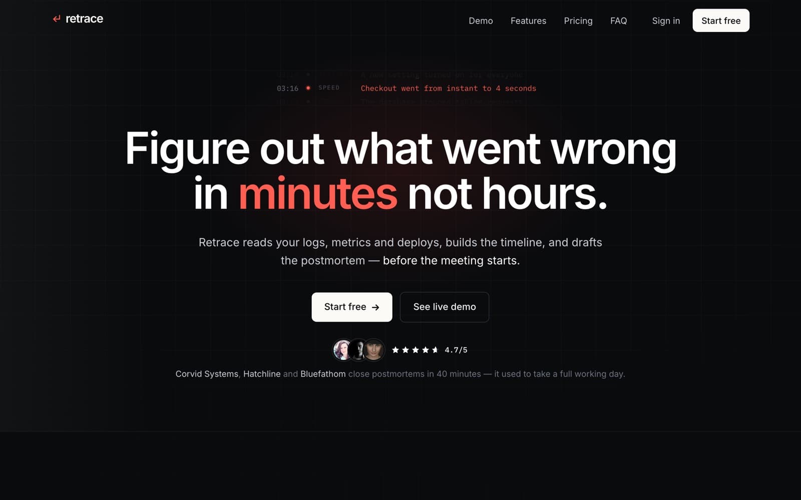 Retrace — screenshot